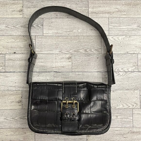 Vintage Hype Black Embossed Leather Bag - Picture 1 of 16